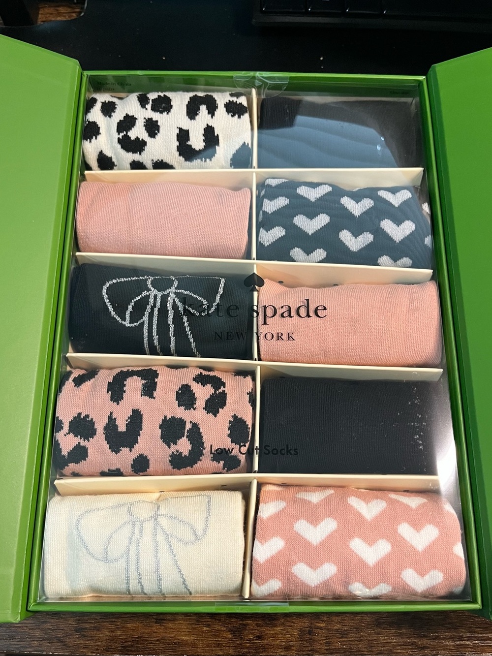 kate spade Women's Low Cut Sock Gift Set - Pink, Black, Cream, Grey - 10 pairs.